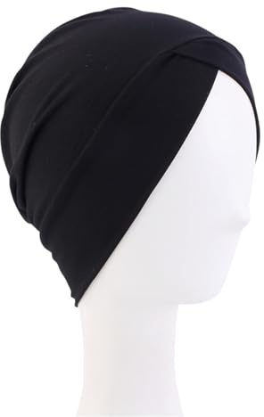 Swimming Hat Women,Black Elastic Swimming Caps for Womens,Nylon Swim Hat for Lady After Bathing Surfing Ear Protection Beach Outdoor Water Activities Girl Universal Fashion Hijab Reusable Portable Cap