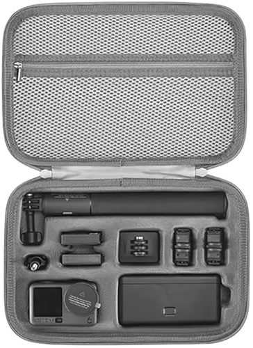 Honbobo Bärväska för DJI Osmo Action 6, skyddsfodral resväska handväska axelväska tillbehör för DJI Osmo Action 6 Adventure Combo (grå)
