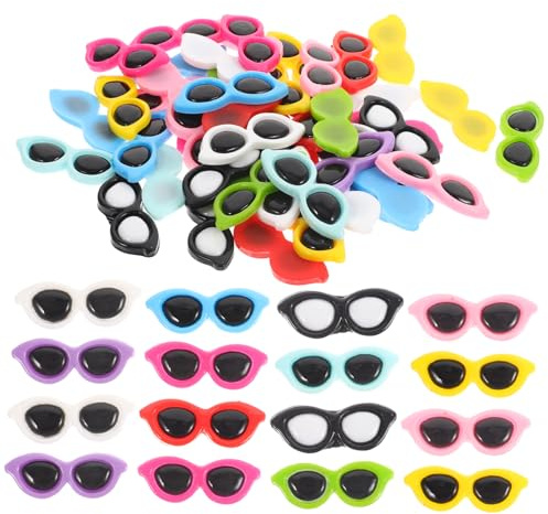 SAFIGLE 50 Stück Teiliges DIY Resin Charms Brillenform Bunte Handyanhänger Leichte und Robuste Dekoration für Handyhüllen Eleganter Schmuck für Bastelprojekte und Geschenkideen