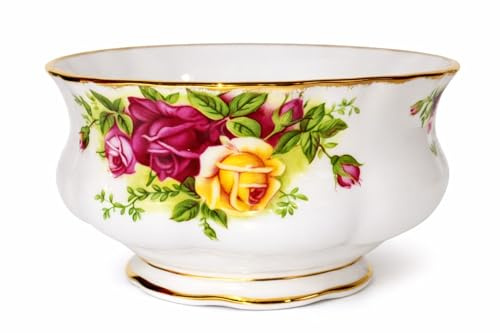 Royal Albert Old Country Roses – Azucarero grande, diámetro de 11,5 cm, porcelana con borde dorado, tamaño grande