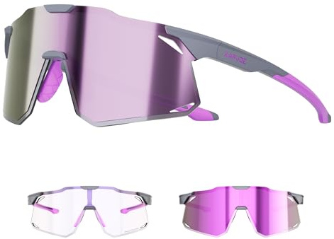 KAPVOE Selbsttönend Fahrradbrille Herren Damen Radbrille MTB Brille K347