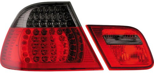 AutoStyle Satz LED Heckleuchten passgenau | kompatibel mit BMW 3er E46 Coupe 1999-2003 - Rot/Smoke