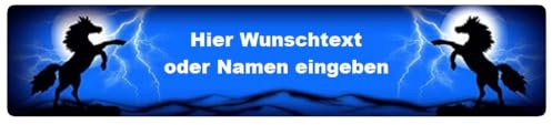 Schilderfeuerwehr Namensschild mit Pferde mit Namen oder Wunschtext selbst gestalten, kreieren und Personalisieren - Nummernschild Schild Kennzeichen aus Aluminium