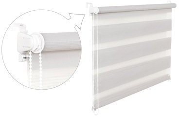 DOPPELROLLO DUOROLLO 70 CM BREIT 150 CM LANG GRAU INKL. SEILZUG FENSTERROLLO KLEMMROLLO JALOUSIE