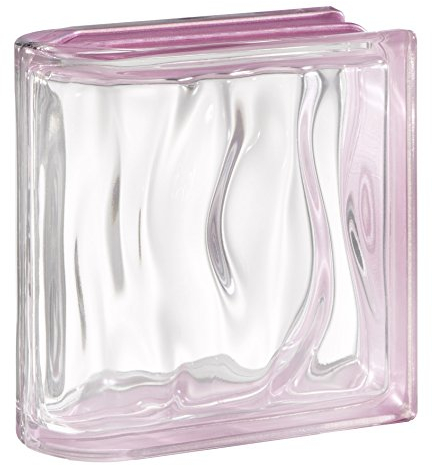 1 Stück BM Glasstein AQUA Reflex Amethyst zweiseitig satiniert (Milchglas) 19 x 19 x 8 cm - Endstein Vertikal