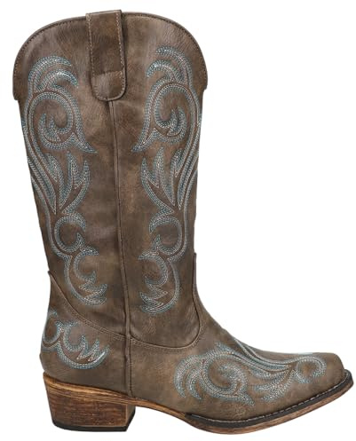 ROPER Riley Round Toe Cowboy Boots, Botas Vaqueras Mujer, marrón, 41 EU