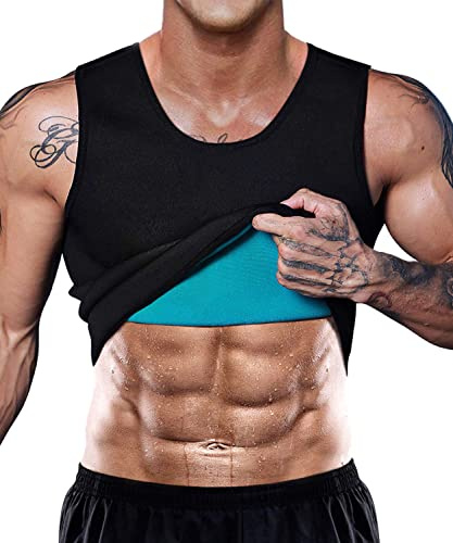 NOVECASA Chaleco Sauna Hombre Compresion de Neopreno Chaleco Modelador Camiseta Reductora para Adelgazante Sudoración Musculación (XL, Negro)