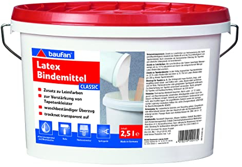 Baufan Latex Bindemittel classic 2,5l I Transparentes Latex-Bindemittel verbessert Leimfarben I Latex Tapetenüberzug ohne Lösungsmittel & Weichmacher