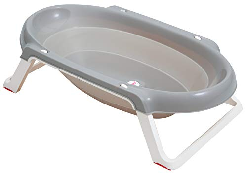 Tigex Baignoire Bébé | Pliable Ultra Compacte | 0-12 Mois | Contenance: 35L | Gris