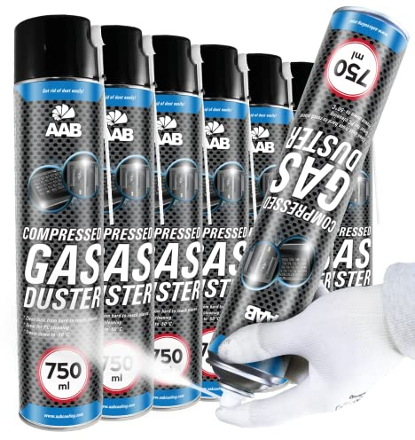 AAB Cooling Compressed Gas Duster 750ml - Conjunto de 7 - Spray de Hielo para Congelación de Tuberías, Spray para Congelar, Hielo Spray, Spray de Congelación, Spray de Enfriamiento