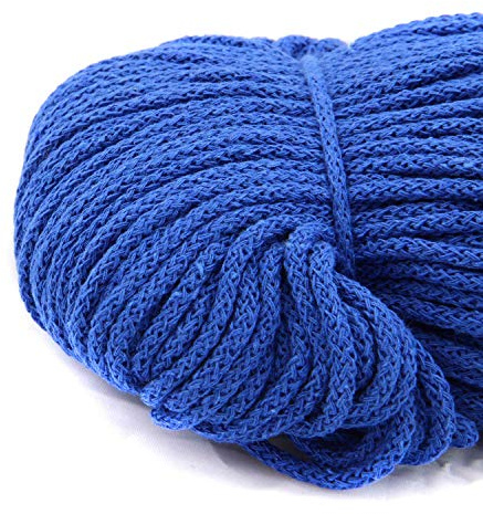 nts Nähtechnik 100m Baumwollkordel / 4mm breites Seil aus Baumwolle mit Polyester Kern/Deko Schnur (blau, 4)