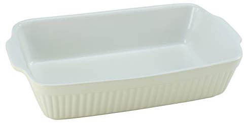 CreaTable Auflaufform rechteckig, Steinzeug, ofenfest bis 250°C, spülmaschinenfest, créme, 33057, 34 x 20 x 5,5 cm