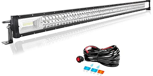 Willpower Barra Led 50 pulgadas 127cm 648W Barra de Luz LED con Arnés de Cableado 12V 24V IP67 Impermeable Largo Alcance Faro Led Trabajo Focos Led 6000k para 4x4 Tractor Coche Camion Barco Offroad