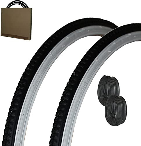 Kenda Fahrrad Reifen K-103 27x1 1/4 | 32-630 schwarz/weiß + SV Schlauch (Set 2 Stück)