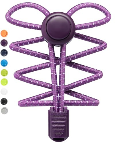 Stepace elastische Schnürsenkel mit Schnellverschluss | 2 Paar Gummi Schuhbänder ohne Binden für Kinderschuhe, Schnellschnürsystem für Sportschuhe
