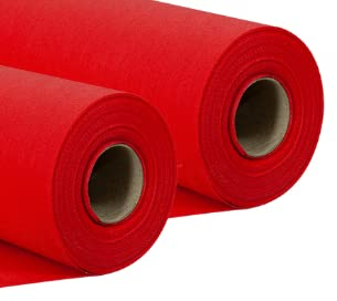 Sensalux Tischdeckenrollen-Set, 2 Stück, stoffähnliches Vlies, Event, Geburtstagsfeier, 1,18m x 25m Rot
