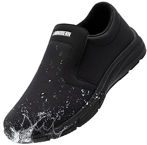 LARNMERN Zapatos Cocina Slip-On Hombre Anti-Deslizante Zapatillas Zapatos de Trabajo Impermeable Calzado Chef Hostelería sin Puntera /43