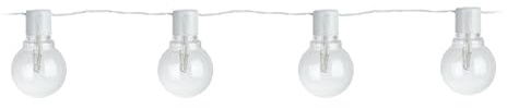 EGLO LED Lichterkette Partaj, Balkon Deko, Kette mit Glühbirnen | Kunststoff in weiß, Kunststoff in transparent, warmweiß, IP44