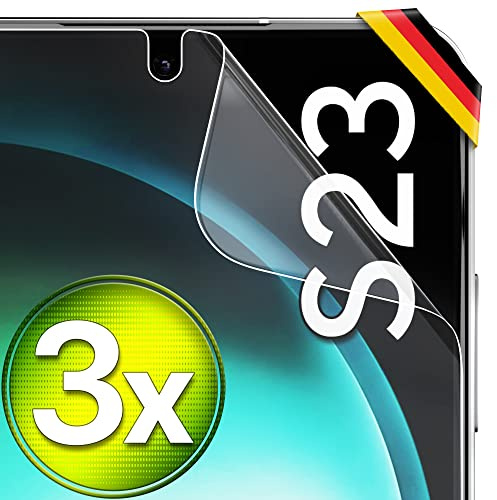 UTECTION 3X Schutzfolie für Samsung Galaxy S23 - Fingerabdruck kompatibel - Premium Folie KEIN Glas - Hüllenfreundlich - Anti Kratzer Displayschutzfolie Ultra Clear - Schutz Displayfolie