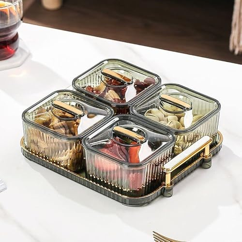 STARRY G Snack Serving Platter, Serving Box Set, Serving Tray with 3/4/6 Pack Removable Dish Bowls, Divided Serving Relish Bowls for Fruit Dessert Candy Appetizer Condiment Snacks Nuts