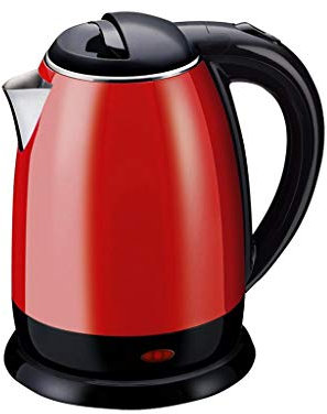 Bollitore elettrico Bollitore elettrico per uso domestico Piccolo tè Bollitore - Acciaio inossidabile spazzolato, Rosso - 1,7 L, 1800 W Present