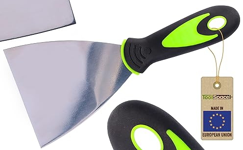 ToolSpace Profi Malerspachtel Spachtel aus rostfreiem Edelstahl mit Kunststoffgriff Maler Werkzeug Profi Putty Knife - Kunststoffspachtel 100mm