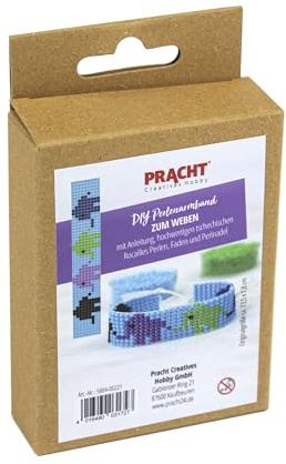 Pracht Creatives Hobby 5884-00221 - DIY Bastelset zum Gestalten eines Elefanten-Perlenarmbands, mit blauen und bunten Miyuki-Perlen, Gesamtgröße ca. 13,5 x 1,8 cm