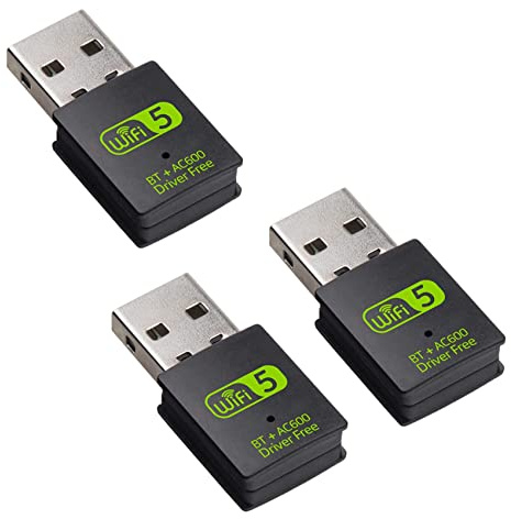 Wlauqueta 3X Adaptateur USB WiFi Bluetooth, Récepteur Externe de Réseau Double Bande 600 Mbps, Dongle WiFi pour PC/Ordinateur Portable/Bureau