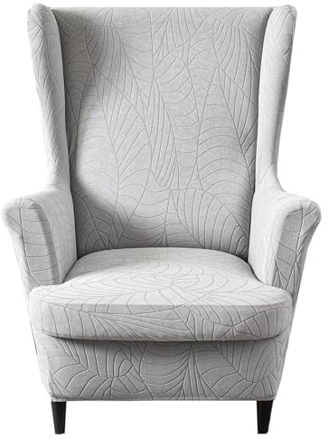 HZDHCLH Ohrensessel Überzug 2 Teilig mit Armlehnen modisch elastisch | Sofa-Schutzbezug Möbelschutz Stuhlbezug geeignet für Sessel Wohnzimmer Schlafzimmer Hotel (Gelb Jacquard)