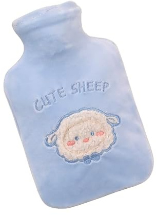 ZONTO Boule Acqua Calda Bottiglia di Acqua Calda Ricamata Peluche di Grande capacità Bottiglia Calda Addensata Bottiglia Ripiena per La Mano-D-350 Ml