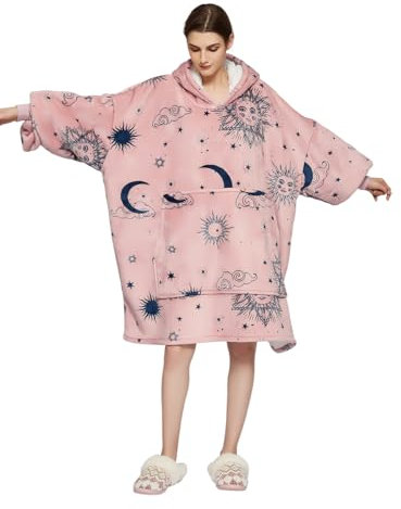 Sedefen Sweatshirt Hoodie Decke mit Ärmeln Deckenpullover Tragbare Decke Kapuzenpullover für Erwachsene Damen Herren,Flauschige Sherpa Kuscheldecke Ärmeldecke