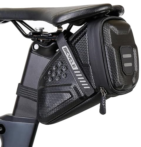 EVA hard shell waterproof bike saddle bag Seat bag Bike bag under seat 1 litre Bike tail bag Bike Rear bag Bike riding Accessories Storage bag Bike wedge bag Mountain road bike