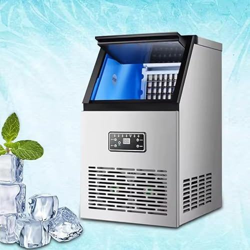 Máquina De Cubitos De Hielo Doméstica De 40/45/48 Piezas Con Autolimpieza, Máquina De Hielo Comercial (60 Kg, 70 Kg, 80 Kg/24 H), Cubitos De Hielo Cuadrados Transparentes,70kg
