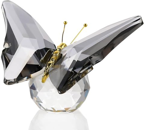 Movdyka Schmetterlings-Figuren aus Kristallglas für Mutter, Damen, Grauer Glasschmetterling, Handwerk, Schreibtisch, Büro, Dekoration, Tischdekoration, Tierornamente, Briefbeschwerer | Grauer Glas-Schmetterling für Schreibtisch, Büro, Dekoration, Tischdekoration, Tierornamente, Briefbeschwerer