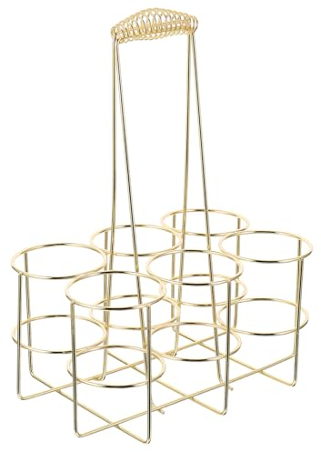 ABOOFAN Metal Wine Bottle Carrier 6 Bottle Wine Carrier Milk Holder Beverage Deliverys Holder Beer Drink for Wedding Bar Bbq Picnic
