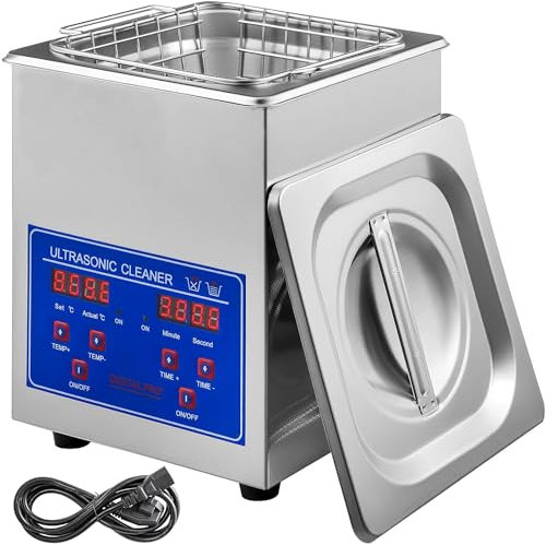 FAYELONG Ultrasonic Cleaner, Ultrasonic Jewelry Cleaner with Digital Timer & Heater, Stainless Steel Industrial Sonic Cleaner 40kHz for Glasses, Watches, Rings, Small Parts (2L)