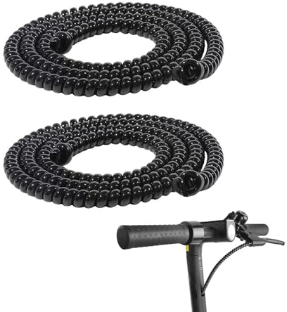 DHWEKU 2 x 100 cm Raccoglicavi Spiralato Spirale Cavo di Protezione del Filo Tubo Spirale Avvolgicavo Tubo a Spirale Raccogli Spiralato Nero