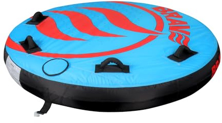 BRAVE SPORTS - Funtube Circular - Flotador de Arrastre 2 Personas- Hinchable Remolcable Barco y Moto Acuática - Arrastrable Redondo en PVC y Nylon - Asas Acolchadas - 165 cm - Diseñado en España