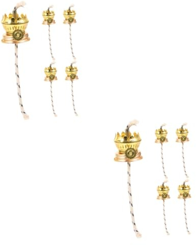 PRETYZOOM 10pcs Kerosene Lamp Base Vintage Metal Regulator Glass Oil Lamp Accessory for Desktop Use Replacement Burner for Kerosene