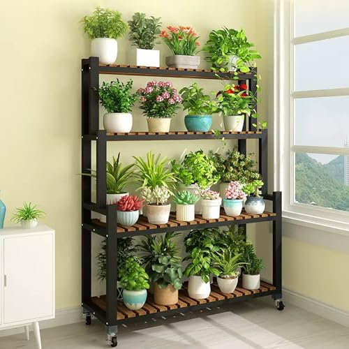 Pflanzentreppe dekoständer indoor, blumenbank for innen balkon, pflanzenregal regal balkon, pflanzen regal indoor, metall pflanzenregal outdoor, für,Wohnzimmer,Garten,Terrasse,Innenhof.(100cm)