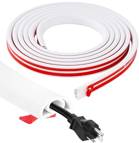 Canaleta De Cables Autoadhesiva, Flexible, para El Suelo, El Hogar, La Oficina Y La Escuela, Suelo, Interior, Color Blanco, 2 Cm X 3 M