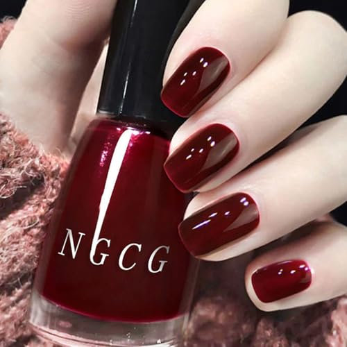 Red Nail Polish, Quick Dry & Long Lasting Nail Varnish, 15ml Dark Red Nail Polish, Non Toxic Gel Nail Polish Women Manicure Nail Art Gel for Women and Girls