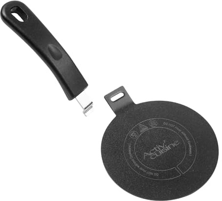 Stainless Steel Heat Diffuser for Electric Glass Gas Ceramic Cooktop, Induction Adapter Simmer Plate, Gas Stove Converter Disk with Removable Handle, Black 5.5-inch