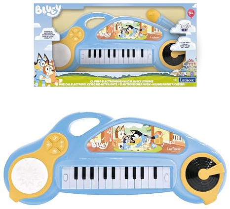 Lexibook, Bluey Piano Électronique, K704BY | Effets lumineux, piano pour enfants, Bleu/Jaune