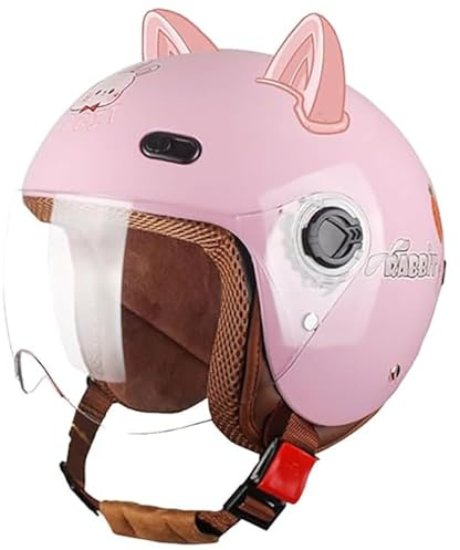 Casco Da Moto Retrò 3/4 Per Bambini, Casco Vintage Jet Per Scooter Elettrico, Go-Kart, Motocross, ATV, Per Età 2-14. 7