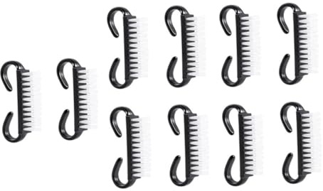 GALPADA Set 10 Pezzi Spazzole per Unghie in Plastica Nera, Pulizia Unghie e Resistente, per Manicure a Casa in Molte Occasioni
