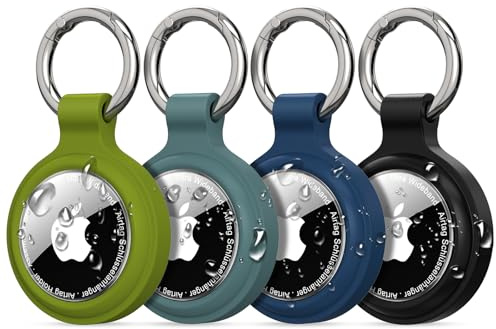 PESTON AirTag Nyckelring, 4-pack IP67 Hållare för Apple AirTag 1 och 2