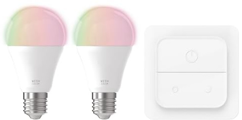 Eglo connect.z Smart Home - Set da 2 lampadine LED | E27, con interruttore, Matter, ZigBee, app e controllo vocale Alexa, bianco caldo-bianco freddo, RGB, 1300 lumen, 11 W