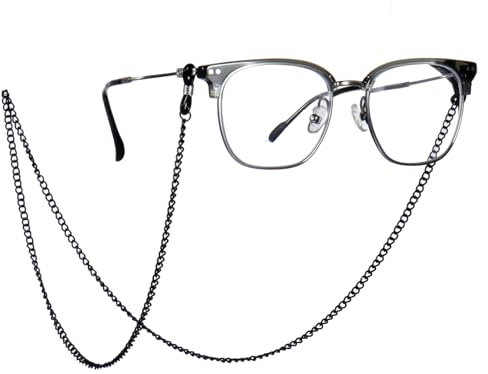 anyts Brillenkette Damen Schwarz 70cm Brillenkette Herren Hochwertiger Brillenhalter für Lesebrillen, Sonnenbrillen und Sportbrillen-Modisches Accessoire Brillenband