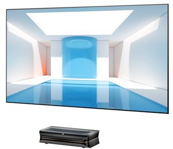 AWOL VISION LTV-3000 Pro + 120 Daylight Screen – 4K UHD HDR10+ Dolby Vision & Atmos Ultrakurzdistanz-Laser-Beamer Heimkino-Bundle